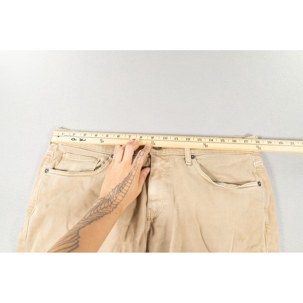 Paige Federal Slim Straight Leg Pants Mens 34 Tan Khaki Transcend Denim Chino - Picture 6 of 12